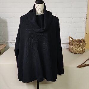 Express Oversized Turtleneck Sweater Black